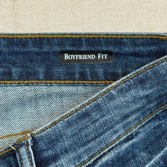 Judy Blue | Boyfriend Fit Distressed Jeans Blue Mid Rise | Women's 1/25 - Picture 7 of 9